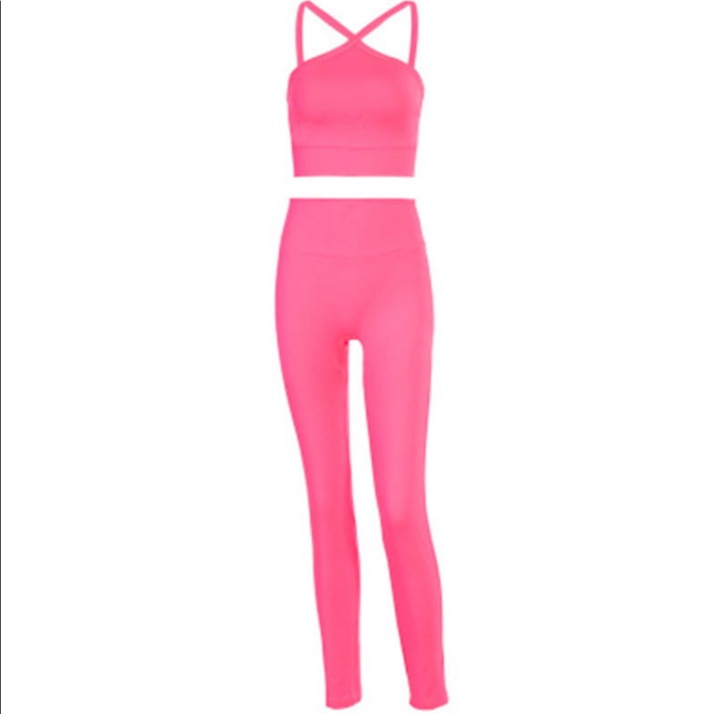 Sexy Cross Backless Crop Top & Leggings